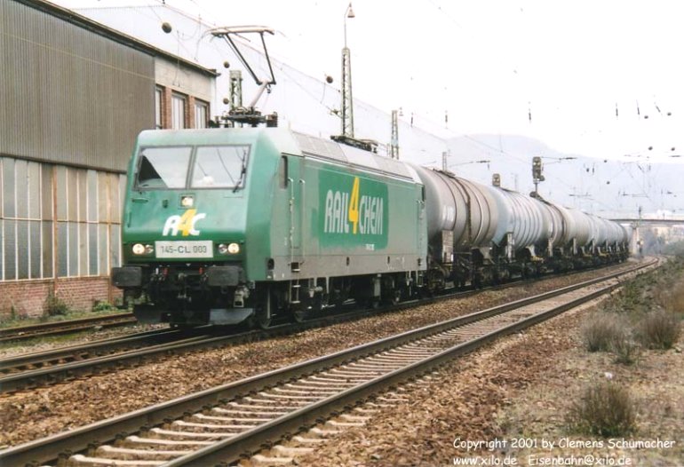 [rail4chem 145 CL-003 durchfährt am 05.03. den Bf. Bad Honnef mit DFG 46103]